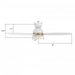 Fremont 52 Inch 3-Blade Smart Ceiling Fan - White