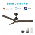 Riley 48 Inch 3-Blade Smart Ceiling Fan - Black