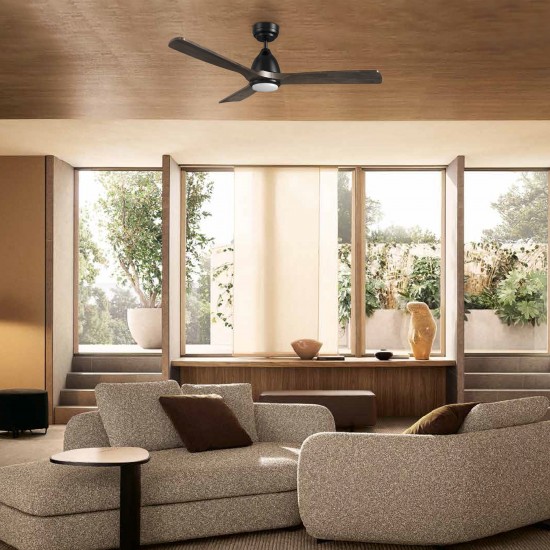 Riley 48 Inch 3-Blade Smart Ceiling Fan - Black