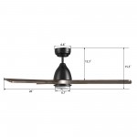 Riley 48 Inch 3-Blade Smart Ceiling Fan - Black