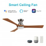 Nicolet 52 Inch 3-Blade Smart Ceiling Fan - Silver