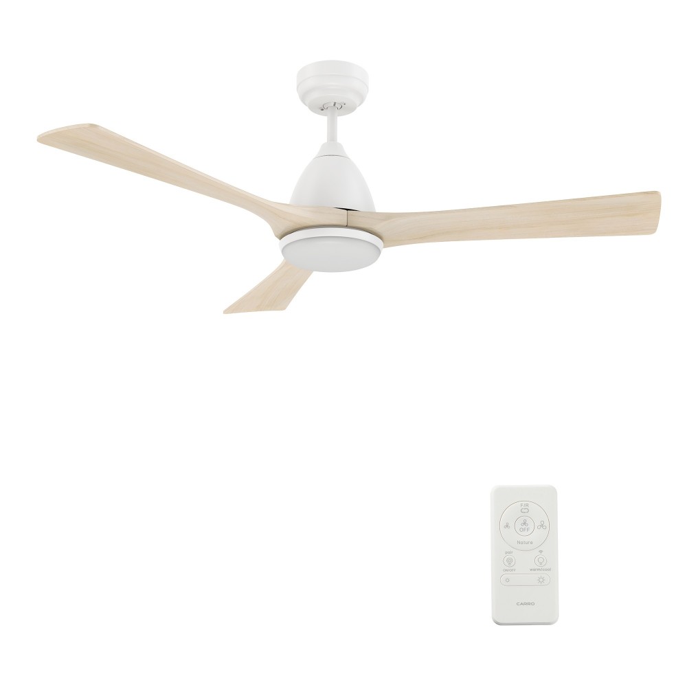 Perry 52 Inch 3-Blade Smart Ceiling Fan - White