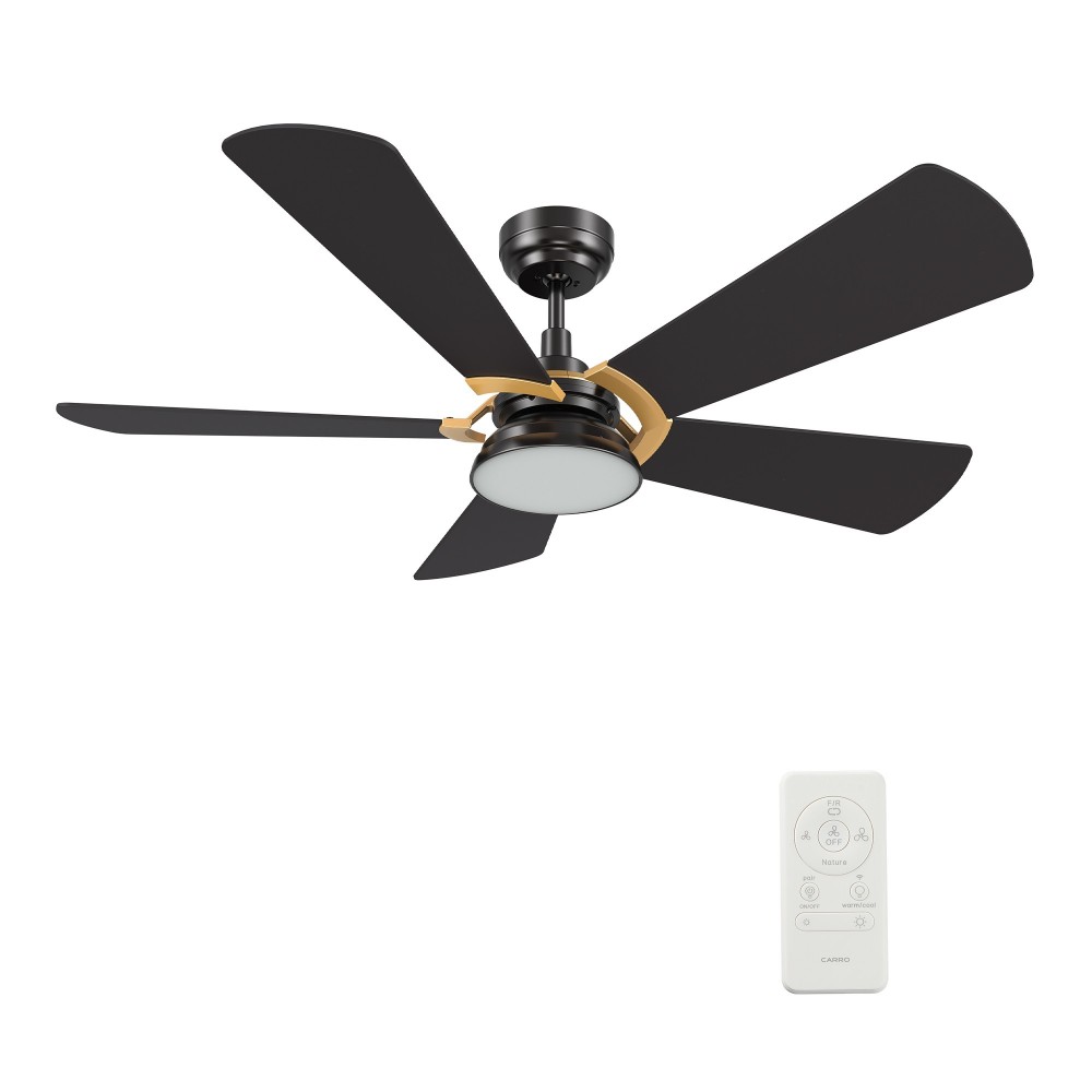 Savili 52 Inch 5-Blade Smart Ceiling Fan - Black