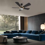 Savili 52 Inch 5-Blade Smart Ceiling Fan - Black