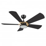 Savili 52 Inch 5-Blade Smart Ceiling Fan - Black