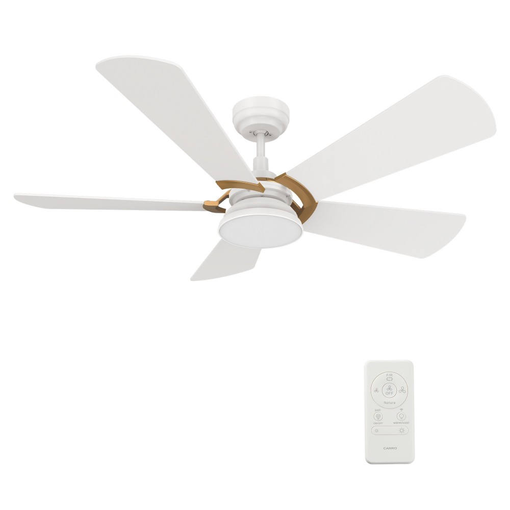 Savili 52 Inch 5-Blade Smart Ceiling Fan - White