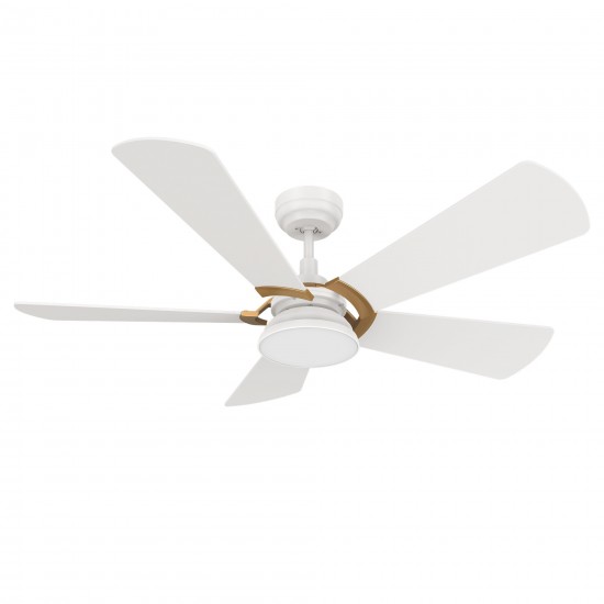 Savili 52 Inch 5-Blade Smart Ceiling Fan - White