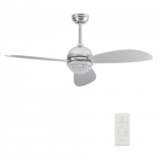 Coren 48 Inch 3-Blade Smart Ceiling Fan - Silver