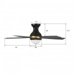 Twister 52 Inch 5-Blade Smart Ceiling Fan - Black