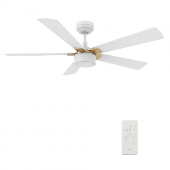 Stockton 52 Inch 5-Blade Smart Ceiling Fan - White
