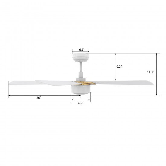 Stockton 52 Inch 5-Blade Smart Ceiling Fan - White