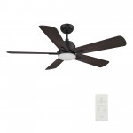 Olinda 52 Inch 5-Blade Smart Ceiling Fan - Black