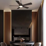 Olinda 52 Inch 5-Blade Smart Ceiling Fan - Black