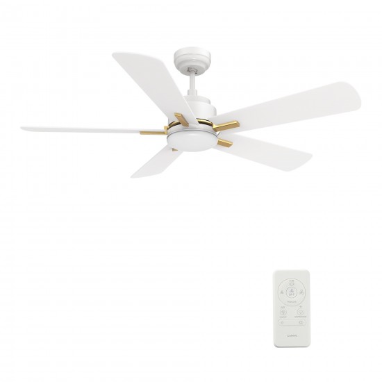 Olinda 52 Inch 5-Blade Smart Ceiling Fan - White