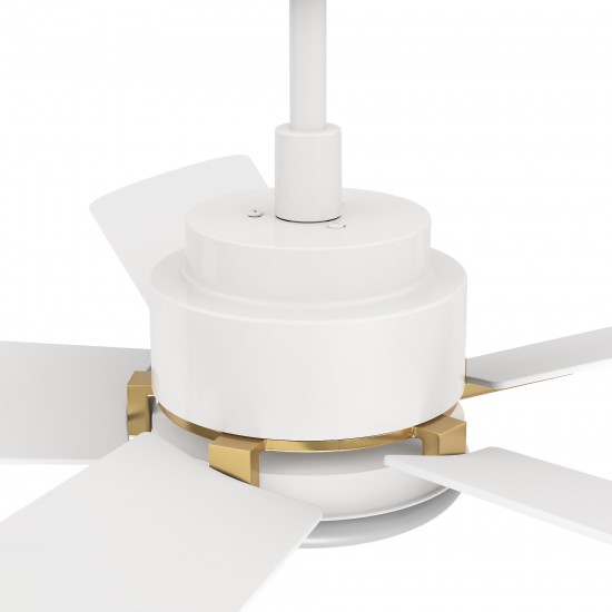 Olinda 52 Inch 5-Blade Smart Ceiling Fan - White