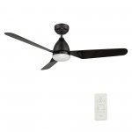 Toulon 52 Inch 3-Blade Smart Ceiling Fan - Black