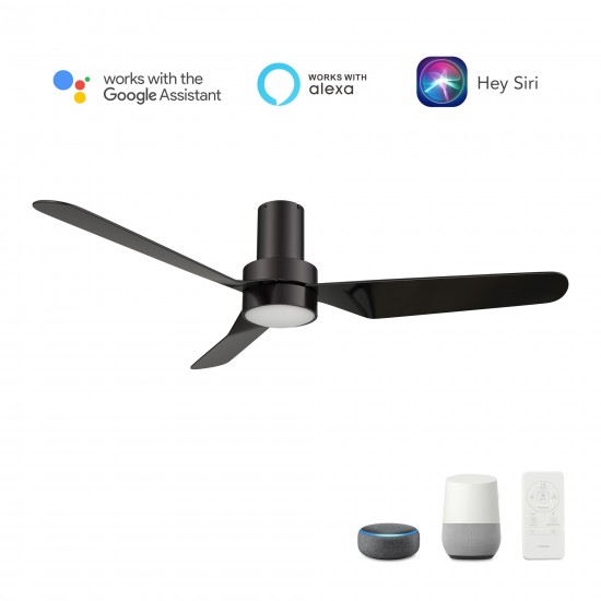 Madrid 52 Inch 3-Blade Smart Ceiling Fan - Black