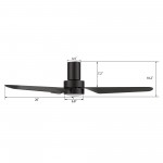 Madrid 52 Inch 3-Blade Smart Ceiling Fan - Black