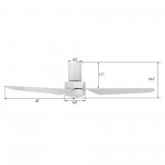 Madrid 52 Inch 3-Blade Smart Ceiling Fan - White