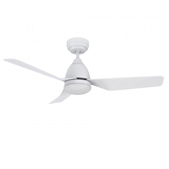Roque 44 Inch 3-Blade Smart Ceiling Fan - White