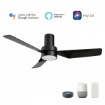 Porter 44 Inch 3-Blade Smart Ceiling Fan - Black