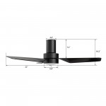 Porter 44 Inch 3-Blade Smart Ceiling Fan - Black