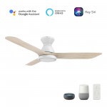 Jaaron 52 Inch 3-Blade Smart Ceiling Fan - White