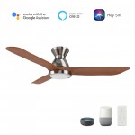 Jaaron 52 Inch 3-Blade Smart Ceiling Fan - Silver