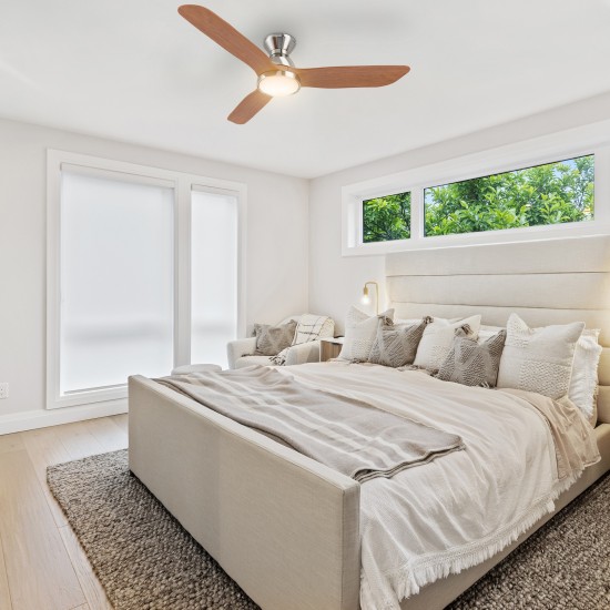 Jaaron 52 Inch 3-Blade Smart Ceiling Fan - Silver