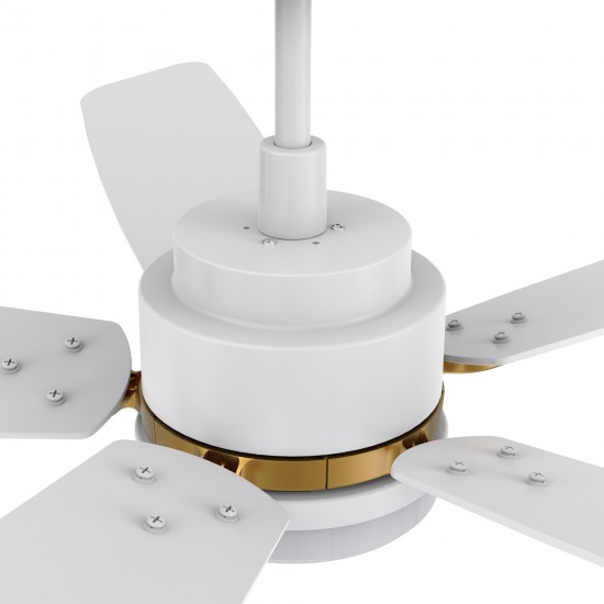 Peyton 52 Inch 5-Blade Smart Ceiling Fan - White