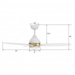 Hobart 48 Inch 3-Blade Smart Ceiling Fan - White