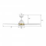 Fremont 48 Inch 3-Blade Smart Ceiling Fan - White