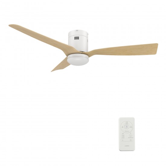 Spezia 52 Inch 3-Blade Smart Ceiling Fan - White/Bamboo Wood