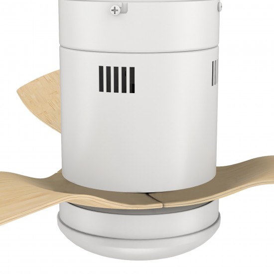Spezia 52 Inch 3-Blade Smart Ceiling Fan - White/Bamboo Wood