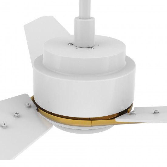 Tracer 48 Inch 3-Blade Smart Ceiling Fan - White (Gold Detail)