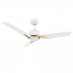 Tracer 48 Inch 3-Blade Smart Ceiling Fan - White (Gold Detail)