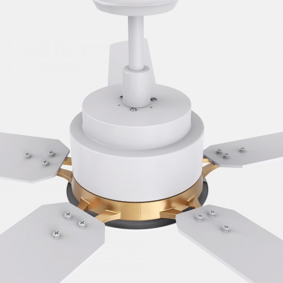 Espear 52 Inch 5-Blade Smart Ceiling Fan - White