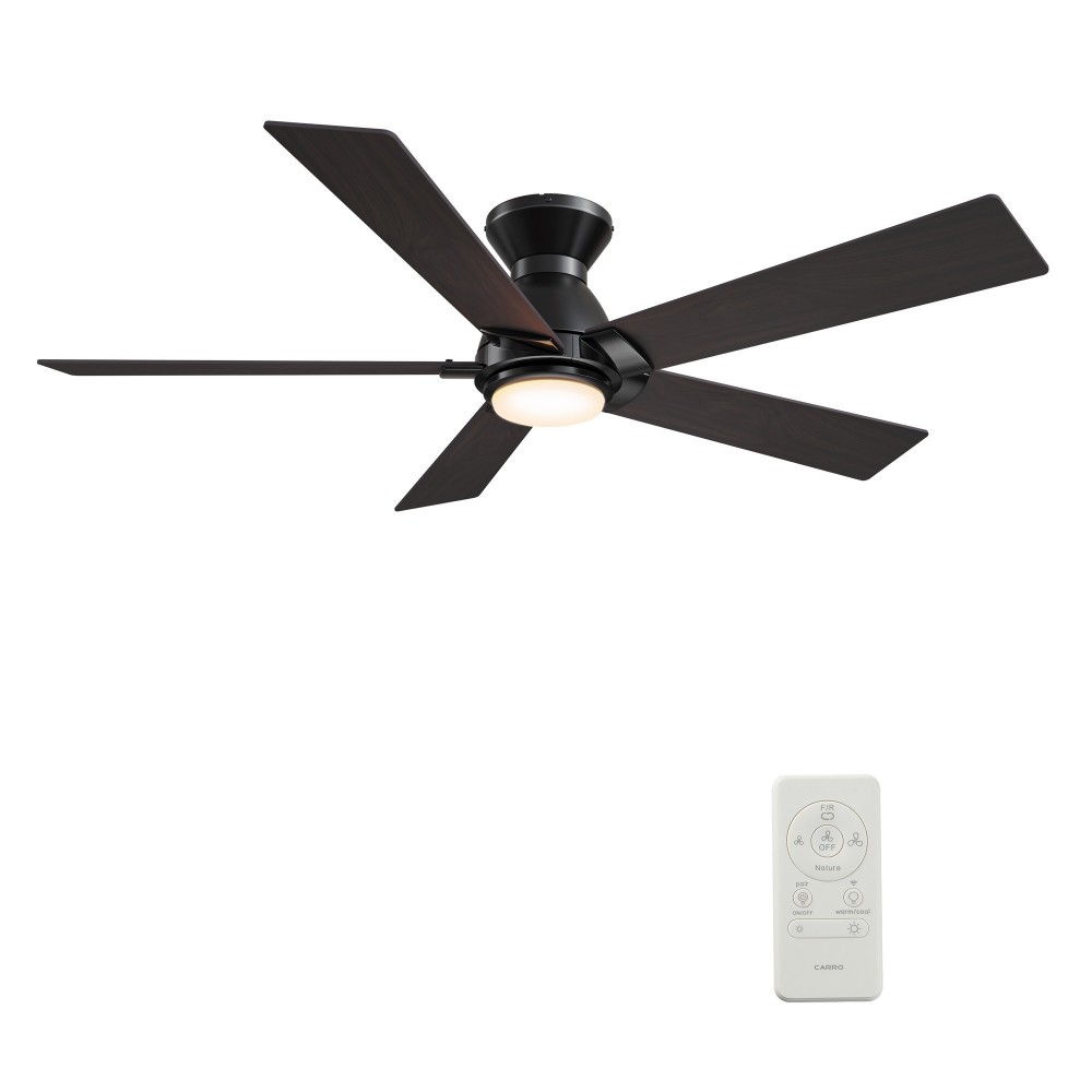 Ascender 52 Inch 5-Blade Smart Ceiling Fan - Black/Walnut & Barnwood