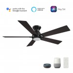 Ascender 52 Inch 5-Blade Smart Ceiling Fan - Black/Walnut & Barnwood