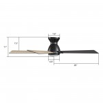 Ascender 52 Inch 5-Blade Smart Ceiling Fan - Black/Walnut & Barnwood