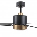 Kesteven 52 Inch 3-Blade Ceiling Fan - Black/Black