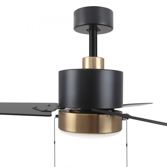 Kesteven 52 Inch 3-Blade Ceiling Fan - Black/Black