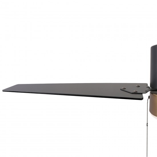 Kesteven 52 Inch 3-Blade Ceiling Fan - Black/Black