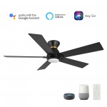 Ascender 52 Inch 5-Blade Smart Ceiling Fan - Black