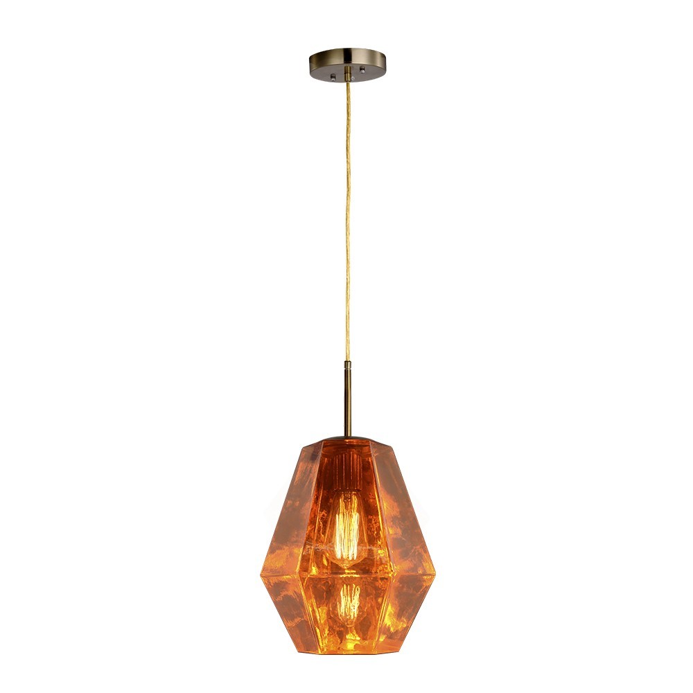 Carro Home Stier Jewel Tone Glass Pendant Light – Sparkling Bronze