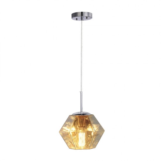 Carro Home Pegase Jewel Tone Glass Pendant Light - Opal Chrome