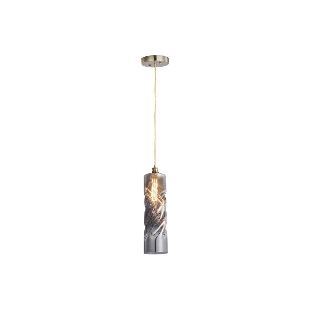 Gemeaux Cylinder Ombre Glass Indoor & Outdoor Pendant Light - Gray