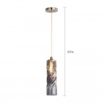 Gemeaux Cylinder Ombre Glass Indoor & Outdoor Pendant Light - Gray