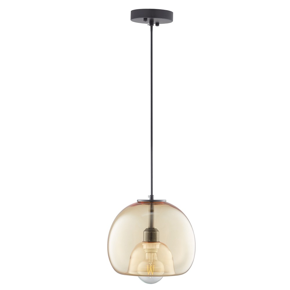 Carro Home Karina Glass Globe Pendant Light – Amber