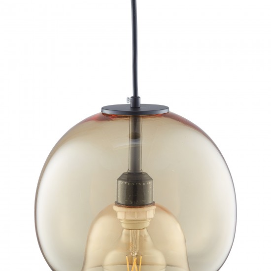 Carro Home Karina Glass Globe Pendant Light – Amber